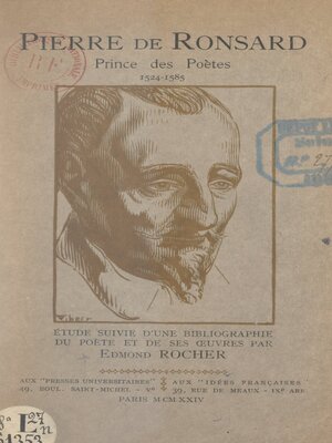 cover image of Pierre de Ronsard, prince des poètes, 1524-1585